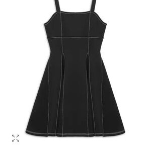 Chic Black Kids Dress with White Stitching